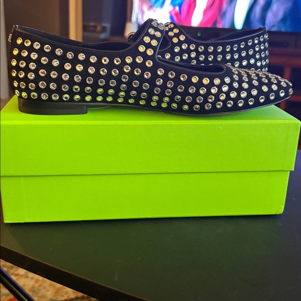 Sam Edelman Black Studded Slip-On Loafers - Picture 3 of 5